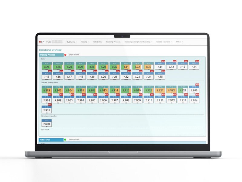 OSP 流程即時監控系統（PCM）的揀貨進度表