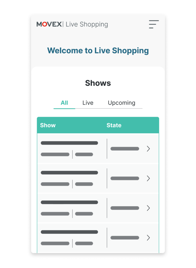 MOVEX | Live Shopping – Demo Anfrage